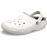 Crocs Uni Erwachsene Classic Lined Clog Clog, White/Grey, 33/34 EU