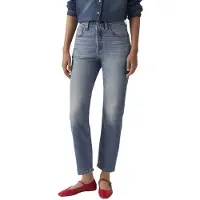 Levi's Damen Jeanshose 501 Crop High Rise, Straight Fit, Blau (Scanned Answers),