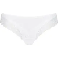 Triumph Slip "Lovely Micro Tai", Damen, Gr. XL, weiß, Microfaser, Obermaterial: 80% Polyamid, 20% Elasthan, Unterhosen Slip, mit Spitzenbesatz