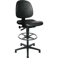 Topstar Arbeitsdrehstuhl TEC40 Counter Bodengleiter+Fußring PUR-Schaum schwarz 590-840mm - 72240 PU0T