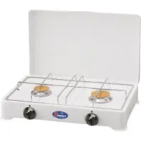 Parker Zweiflammiger Kocher - weiß lackiert - Zündsicherung - 2,3kW, 1,65kW