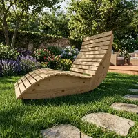 TUGA-Holztech Holzliege Wellenliege Waldsofa Gartenliege "Schaukel-Sannerl" (Fichte) Breite 90cm Schaukelliege Relaxliege Himmelsliege