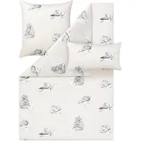 Estella Mako-Satin Bettwäsche Cats leinen 135x200 cm + 80x80 cm + 40x80 cm