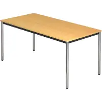 Hjh OFFICE PRO DORAN DR16 C - Buche 160 x 80 mit Rund-Rohr/Chrom
