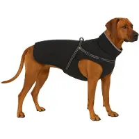 Flamingo Hundemantel Winter - Duker Schwarz 55cm – wasserdicht, reflektierend, v