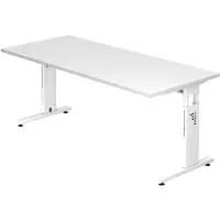 Hjh OFFICE PRO MEGA 19 W - 180 x 80 höhenverstellbar Weiß/Weiß