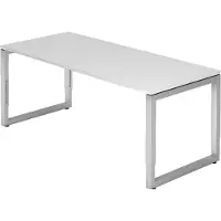 Hjh OFFICE PRO REGO 19 S - 180 x 80 höhenverstellbar Weiß/Silber