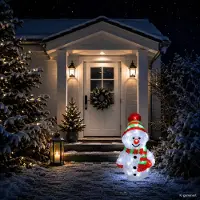 Mojawo Acryl Schneemann 96 LEDs kaltweiß Außenbeleuchtung Weihnachten