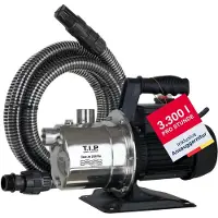 T.I.P. Gartenpumpe Clean Jet 1000 Plus mit Ansauggarnitur, Fördermenge: 3.300 l/h, Leistung: 800 W, Förderhöhe:46 m