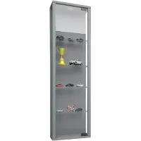 VCM Wandregal "Wandvitrine Hängevitrine Glasvitrine Stano Mini", silber, B:33cm, Regale, Wandregal