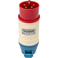 Testboy TV 416A CEE-Adapter, Elektrikerwerkzeug (bruchfestes PE-Gehäuse, kombini