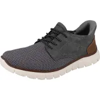 Rieker Herren Schlupfsneaker grau braun Textil Kunstleder - Größe: 43