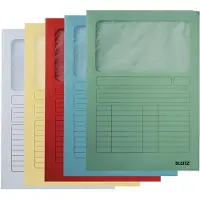 Leitz Sichtmappe, DIN A4, Karton, mit Sichtfenster, sortiert 160 g/qm, Oberteil mit beschriftbarem D