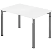 Hjh OFFICE PRO YAMA 12 G | 120x80 - 120 x 80 höhenverstellbar Weiß/Graphit
