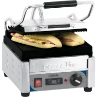 Casselin Kleine Premium-Panini-Grillpfanne mit Rillen – Mit Rillen und Timer –