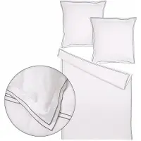 TRAUMSCHLAF Uni Bettwäsche White Collection Portofino Kissenbezug einzeln 70x90 cm dark-grey