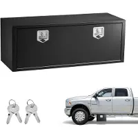 Vevor Lkw Unterbaubox 1219 x 457 x 457 mm Unterflur Staukasten Kaltgewalzter Stahl Wasserdichter Werkzeugkasten mit T-Griff Schloss für Lkw Anhänger Transporter Werkzeugkiste Unterflurkasten Schwarz