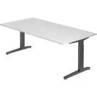 Hjh OFFICE PRO XTRA XB 2E GG - Weiß 200 x 100 höhenverstellbar