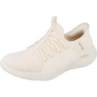 SKECHERS Relaxed Fit Sport Slip-ins Damen Schlupfneaker weiß beige Textil vegan - Größe: 40