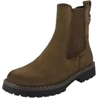 Tamaris Chelseaboots , Damen, Gr. 40, Synthetik Textil, camel, Veloursleder, unifarben, Basic, Schuhe Chelseaboots, Blockabsatz, Stiefelette mit Stretcheinsatz an der Außenseite