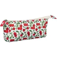 Wedo Mäppchen Kirschen Polyester weiß/rot/grün – Federmäppchen mit Fächern & Sti