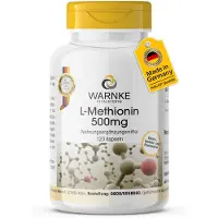 Warnke Vitalstoffe L-Methionin 500mg - 120 Kapseln - vegan & hochdosiert - essentielle Aminosäure | - Deutsche Apothekenqualität