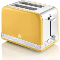 Swan Retro ST19010YELNEU 2-Scheiben-Breitschlitz-Brottoaster, Vintage Design, 3
