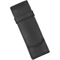Alassio 2668 Leder Stifteetui für 2 Stifte, Etui 14 x 4,5 x 2 cm, Schwarz
