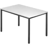 Hjh OFFICE PRO DORAN DQ12 D - Weiß 120 x 80 mit Vierkant-Rohr/Schwarz