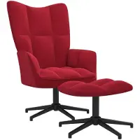 vidaXL Relaxsessel mit Hocker Weinrot Samt