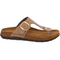 Rohde Damen Zehentrenner Pantolette Leder Rodigo-D 5860, Größe:40 EU, Farbe:Beig
