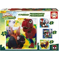 Educa Progressives Dino Spidey 12+16+20+ Puzzle 25 Stücke Mehrfarbig Mehrfarbig One Size