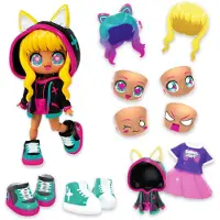 Bandai - Animakii Cyberpunk und Gamerin - Set Personalisierbare Puppen - 1 Puppe