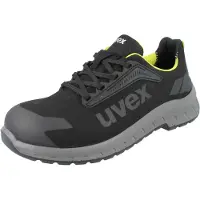 Uvex Sicherheitsschuh "2 trend" Gr. 44, schwarz (schwarz, lime), 44, Obermaterial: 100% Rindsleder Leather cow., Schuhe, Sicherheitsschuh