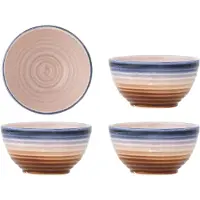 Bloomingville Tatum Schale 5cm orange/blau 4er-Set Keramik - , Tatum, Orange, für Küche, Keramik