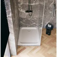 Bette BetteSupra Rechteck-Duschwanne mit BetteGlasur Plus, 1400x1400x65mm, 5829-440PLUS, Farbe: Snow (weiß matt)