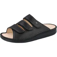 Finn Comfort Korfu Damen und Herren Pantolette schwarz black Glattleder - Größe: 40