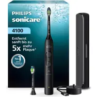 Philips 4100 series 4100 HX4044/52 Wiederaufladbare Zahnbürste, Erwachsener, Schallzahnbürste, Zahnfleischpflege, 31000 Bewegungen pro Minute, Schwarz, 2 min, 4 x 30 sec
