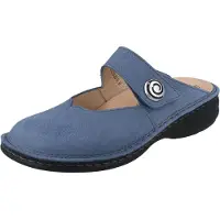 Finn Comfort Canaro Damen Clog hellblau genarbtes Nubukleder - Größe: 40