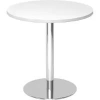 Hjh OFFICE PRO BISTRO F80R C - System Konferenztisch Weiß Chrom Ø 80
