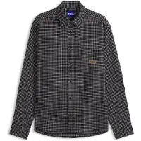HUGO Flanellhemd "Ebalto" Oversize-Passform, reine Baumwolle, Logo-Badge