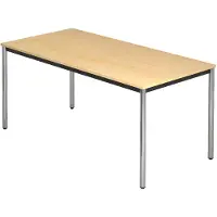 Hjh OFFICE PRO DORAN DR16 C - Ahorn 160 x 80 mit Rund-Rohr/Chrom