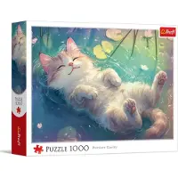 Trefl - Puzzle 1000 Teile, Purrfekte Entspannung, eine Bezaubernde Katze