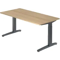Hjh OFFICE PRO XTRA XB 16 GG - 160 x 80 Eiche höhenverstellbar