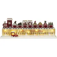 Saico LED-Adventskalender Weihnachtszug Holz batteriebetrieben 38 cm