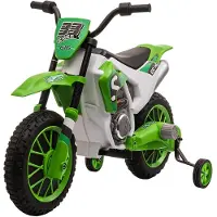 HOMCOM Elektromotorrad Kindermotorrad Elektrofahrzeug Kinderfahrzeug Grün+Weiß