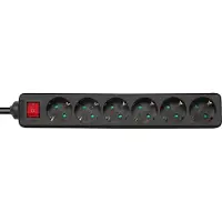 Deltaco GT-0662 power extension 6 AC outlet(s) Indoor Black