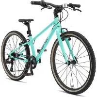 Bikestar Leichtgewicht 9kg Kinder Jugend Fahrrad Aluminium ab 8-9 Jahre | 24 Zoll 8 Gang Shimano Schaltung Ultra Leicht | Mint