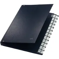 Leitz Pultordner, für DIN A4, alphabetisch, 26 Fächer, Graupappe, schwarz