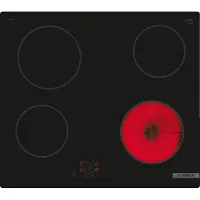 Bosch Serie 2 PKE61RAA2E, Schwarz, Integriert, 60 cm, Halogen, Glaskeramik, 4 Zone(n)